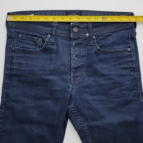 Jack And Jones Regular Fit Clark Jeans Intelligence Dark Blue Denim Size 30 - Picture 14 of 16